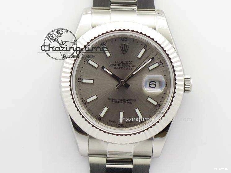 Sliver A3136 Dial II SS 41mm Gray 116334 Datejust On Sticks Bracelet Markers SS 0102